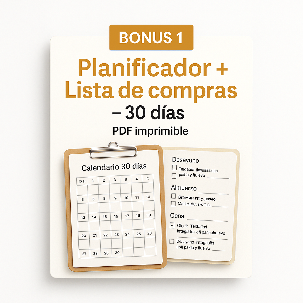 50 recetas saludables y ricas para llegar al verano + Bono planificador de regalo