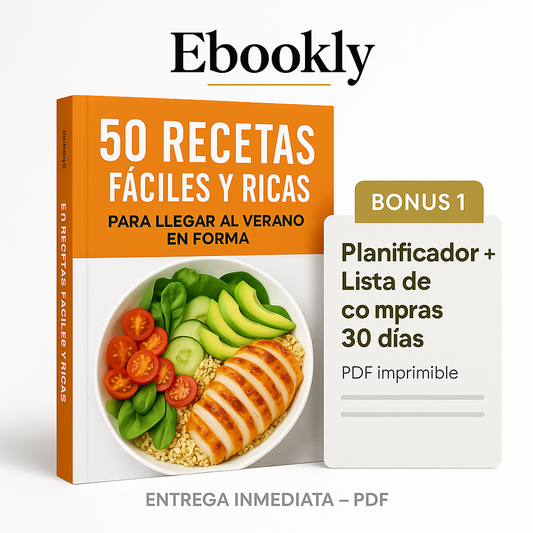 50 recetas saludables y ricas para llegar al verano + Bono planificador de regalo